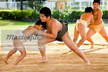 Young Sumo Wrestlers, Tokunoshima, Kagoshima Prefecture, Japan Young Sumo Wrestlers, Tokunoshima, Kagoshima Prefecture, Japan