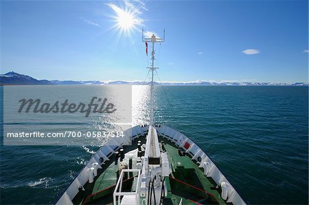 Expedition Vessel at Sea, Svalbard, Spitsbergen, Norway Expedition Vessel at Sea, Svalbard, Spitsbergen, Norway
