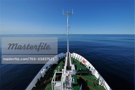 Bow of Expedition Vessel on Greenland Sea, Arctic Bow of Expedition Vessel on Greenland Sea, Arctic