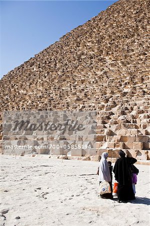 Group of People Standing in front of Great Pyramid of Giza, Cairo, Egypt