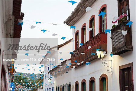 Flags and Buildings, Paraty, Rio de Janeiro, Brazil