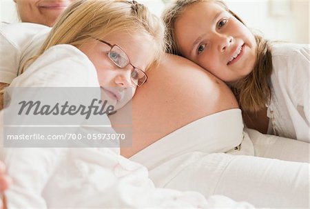 Pregnant Mother with Daughters