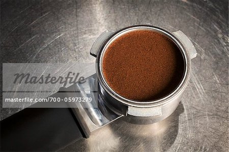 Ground Coffee in Espresso Machine