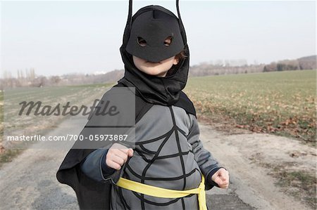 Boy Wearing Superhero Costume