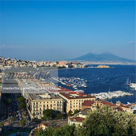 View of Mount Vesuvius from Posillipo, Naples, Campania, Italy