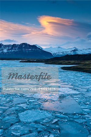 Jokulsarlon Glacial Lagoon at Dusk, Iceland Jokulsarlon Glacial Lagoon at Dusk, Iceland