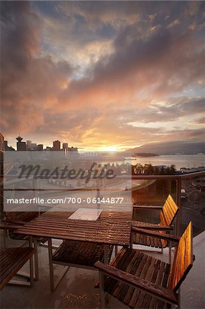 View of Vancouver from Gastown Condominium Balcony, Vancouver, British Columbia, Canada