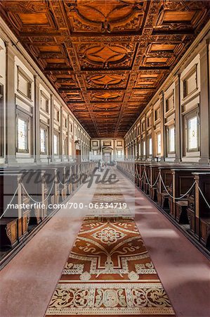 Reading Room of Laurentian Library, Florence, Tuscany, Italy