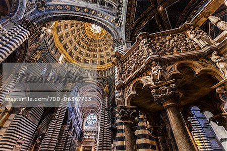 Pulpit and Ceiling of Siena Cathedral, Siena, Tuscany, Italy