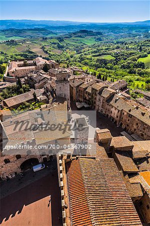 Overview of San Gimignano, Siena Province, Tuscany, Italy