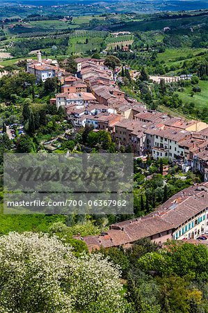 Overview of San Miniato, Province of Pisa, Tuscany, Italy