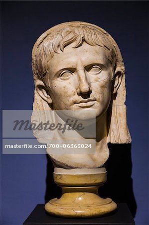 Marble Head of Young Augustus, National Archaeological Museum of Chiusi, Chiusi, Tuscany, Italy