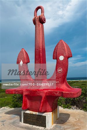 Red Anchor Memorial to Lost Seamen, Juwana Morto, Aruba, Leeward Antilles, Lesser Antilles, Caribbean