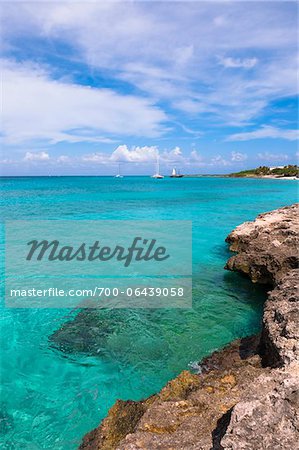 North West Coast with Sailboats, Aruba, Leeward Antilles, Lesser Antilles, Caribbean