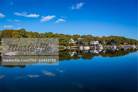 Riverfront Houses, Childs River, Falmouth, Cape Cod, Massachusetts, USA