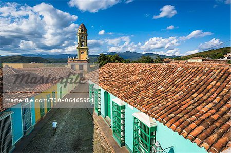 Overview of Rooftops Looking Towards the Museo de la Lucha Contra Bandidos, Trinidad, Cuba