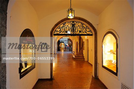 Interior of Shopping Centre in the Evening, Getreidegasse, Salzburg, Austria