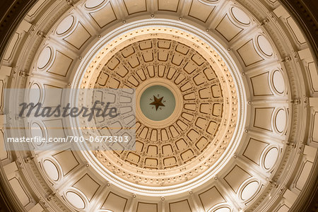 View of the ceiling inside the Rotunda of the Texas state capitol building, Austin, Texas, USA View of the ceiling inside the Rotunda of the Texas state capitol building, Austin, Texas, USA