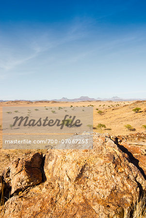 Scenic view of desert landscape, Damaraland, Kunene Region, Namibia, Africa Scenic view of desert landscape, Damaraland, Kunene Region, Namibia, Africa