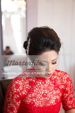 Portrait of Bride Getting Ready for Wedding Portrait of Bride Getting Ready for Wedding