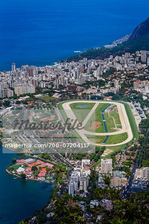 View from Corcovado Mountain of Hipodromo da Gavea, Rio de Janeiro, Brazil