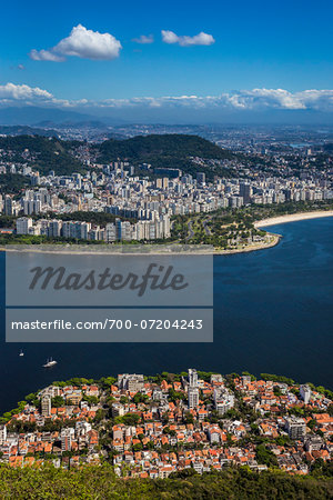 View from Sugarloaf Mountain (Pao de Acucar) of Rio de Janeiro, Brazil