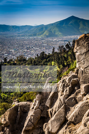 Overview of Santiago from Cerro San Cristobal, Bellavista District, Santiago, Chile Overview of Santiago from Cerro San Cristobal, Bellavista District, Santiago, Chile