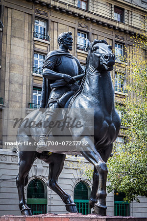 Equestrian Statue of Pedro de Valdivia, Plaza de Armas, Santiago, Chile Equestrian Statue of Pedro de Valdivia, Plaza de Armas, Santiago, Chile