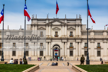 Palacio de La Moneda and Plaza de la Constitucion, Santiago, Chile Palacio de La Moneda and Plaza de la Constitucion, Santiago, Chile