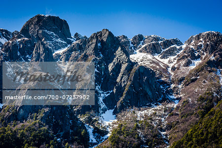 View of mountain tops, The Andes Mountains at Nahuel Huapi National Park (Parque Nacional Nahuel Huapi­), Argentina