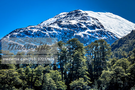 View of mountain top, The Andes Mountains at Nahuel Huapi National Park (Parque Nacional Nahuel Huapi­), Argentina