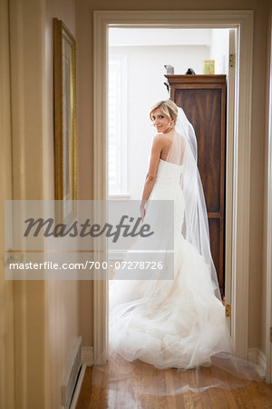 Portrait of Bride Indoors, Toronto, Ontario, Canada