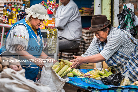 Corn for Sale in Food Market, Otavalo, Imbabura Province, Ecuador