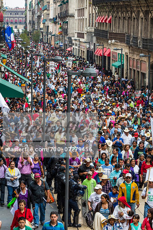 Crowd along Francisco I Madero Street, Centro, Mexico City, Mexico