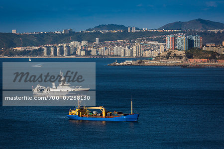 Ships in Valparaiso Harbour, Chile Ships in Valparaiso Harbour, Chile