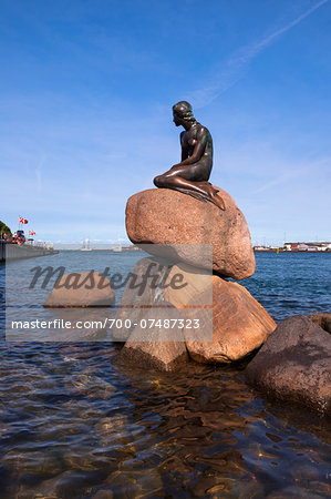 A statue of The Little Mermaid, Copenhagen, Denmark, Europe