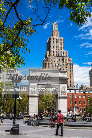 Washington Arch in Washington Square Park, Greenwich Village, New York City, New York, USA