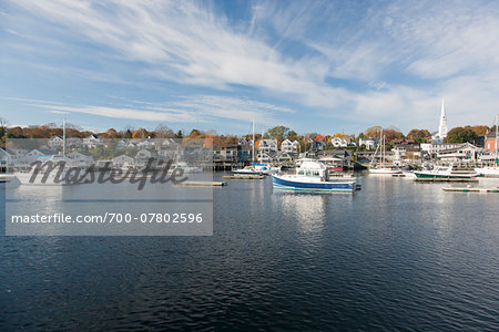 Scenic view of harbor, Belfast, Waldo County, Maine, USA