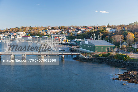 Scenic view of harbor, Belfast, Waldo County, Maine, USA