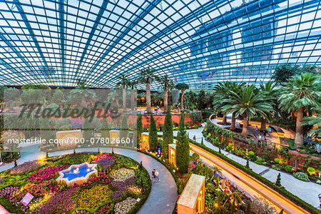 Overview of the Flower Dome, Gardens by the Bay, Singapore