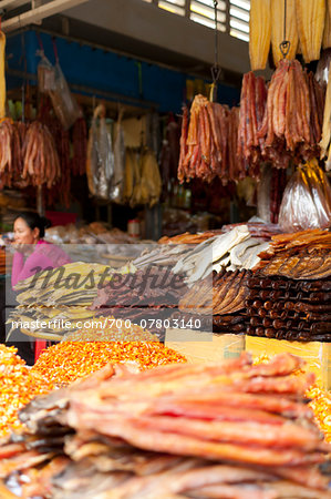 Dried fish, Food market, Phnom Penh, Cambodia, Indochina, Southeast Asia, Asia