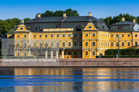 Historical buildings along the Neva River, St. Petersburg, Russia