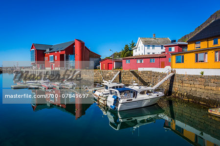 Harbour and waterfront, Stamsund, Vestvagoy island, Lofoten Archipelago, Nordland, Northern Norway, Norway Harbour and waterfront, Stamsund, Vestvagoy island, Lofoten Archipelago, Nordland, Northern Norway, Norway