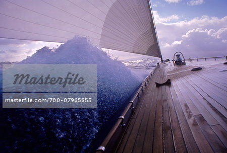Endeavour's Bow and Wave during Caribbean Sail towards Island of Nevis Endeavour's Bow and Wave during Caribbean Sail towards Island of Nevis