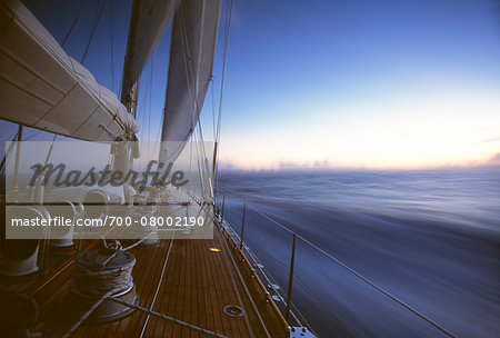 Endeavour sails south for the Caribbean from Bermuda on a calm morning in the Atlantic Ocean. Endeavour sails south for the Caribbean from Bermuda on a calm morning in the Atlantic Ocean.