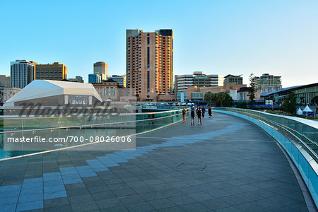 Bridge over Torrens Lake and Adelaide Festival Centre, Adelaide, South Australia, Australia