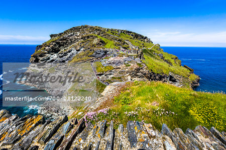 Remains of Tintagel Castle, Tintagel, Cornwall, England, United Kingdom Remains of Tintagel Castle, Tintagel, Cornwall, England, United Kingdom