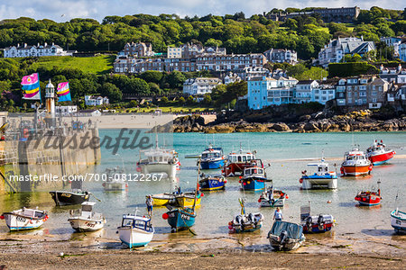 Boats by Shore, St Ives, Cornwall, England, United Kingdom Boats by Shore, St Ives, Cornwall, England, United Kingdom