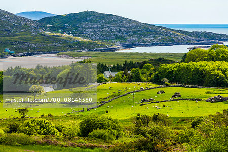 Scenic overview of Caherdaniel, along the Ring of Kerry, County Kerry, Ireland