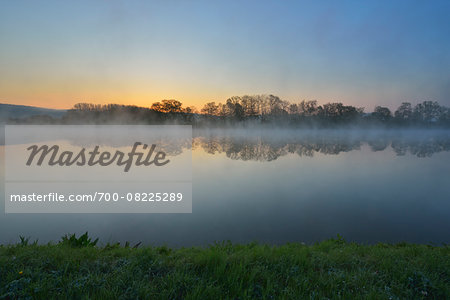 River Main at Dawn, Himmelstadt, Franconia, Bavaria, Germany